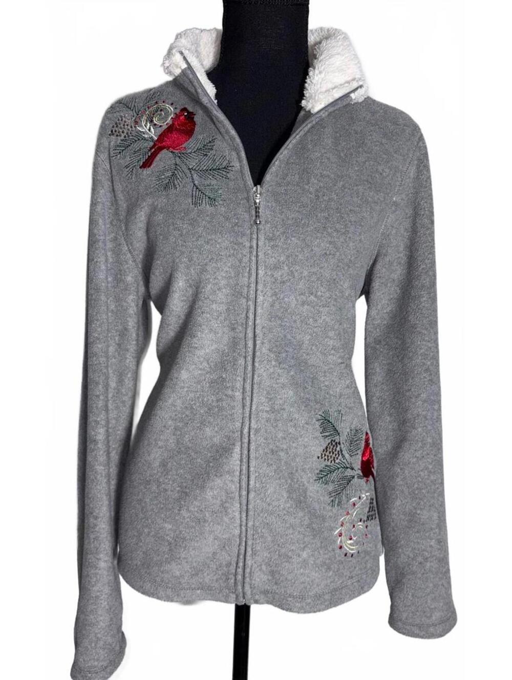 Vintage Croft & Barrow Bird Zip-up, M